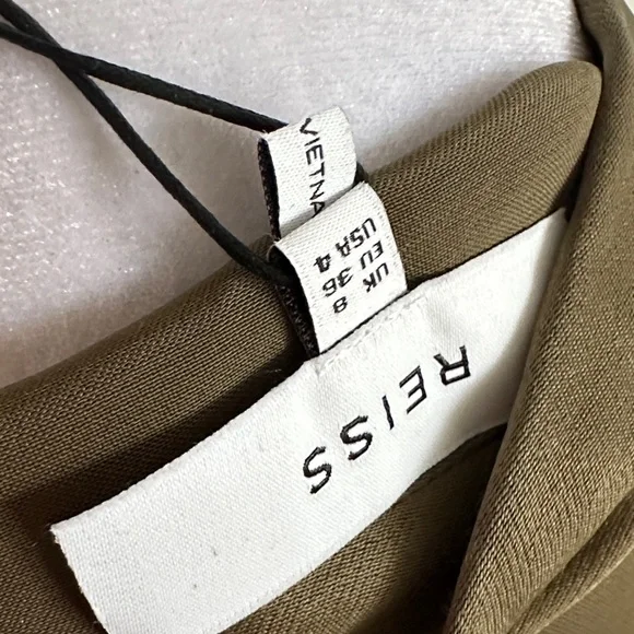 NWT Reiss Olive Satin Midi Dress